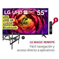 Televisor LG 55" Led Ultra HD 4K con ThinQ AI 55UR7300PSA+Rack Giratorio